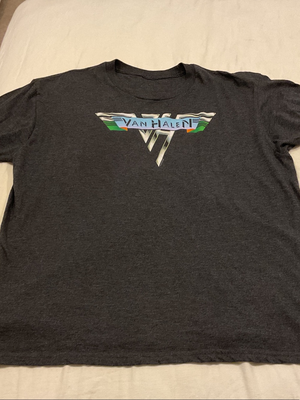 Van Halen Men's Crewneck Tee in Dark Gray with Multicolor Logo